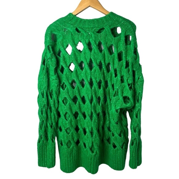 Pistola Darya Sweater Green Size Medium Cutout Details Open Knit - Picture 5 of 7